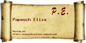 Papesch Eliza névjegykártya